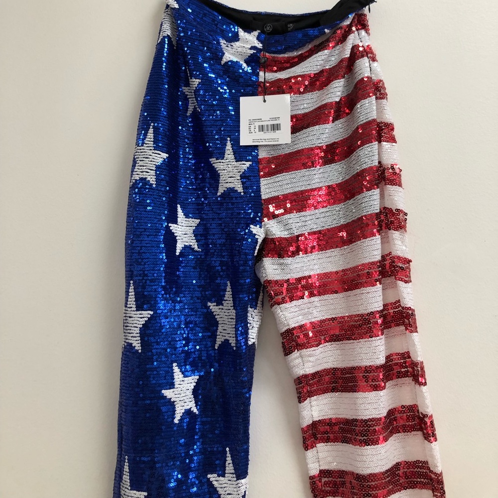 Sequin bell bottom pants